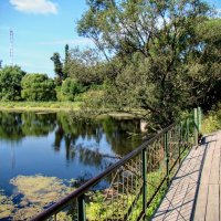 Мостик  через пруд и дорога к усадьбе ! :: Анатолий Колосов