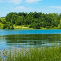 Летний пейзаж с озером (репортаж из поездок по области). :: Милешкин Владимир Алексеевич Летний пейзаж с озером (репортаж из поездок по области). :: Милешкин Владимир Алексеевич