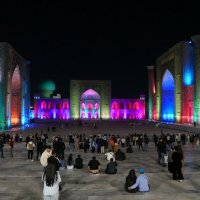 Вечерний вид. Регистан. Визитная карточка Самарканда. :: Alexey YakovLev Вечерний вид. Регистан. Визитная карточка Самарканда. :: Alexey YakovLev