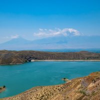 Азатское водохранилище в Армении с видом на Арарат. :: Дина Евсеева Азатское водохранилище в Армении с видом на Арарат. :: Дина Евсеева
