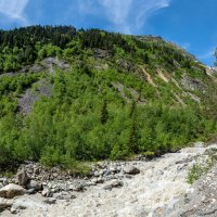 Горная река Чалаади, дорога к леднику ,Сванетия , Грузия. :: Дина Евсеева