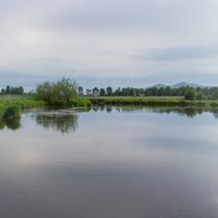 Утро на реке Миасс  (панорама). :: Алексей Трухин