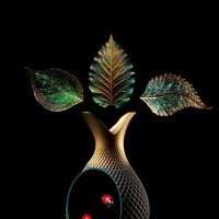 Декоративное панно Ваза с листьями. :: Е.М. ***