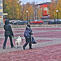 Октябрь...В школу втроем! :: Владимир 