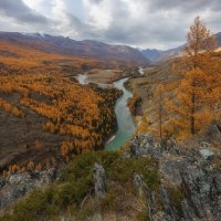 Слияние рек Аргут и Коксу, вид с перевала Верблюжья шея (Тьюмойнак) :: Sergey38 