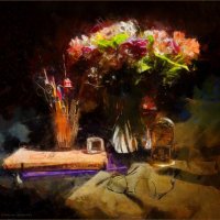 My magic Petersburg_03578_Натюрморт с цветами, книгами и очками :: Станислав Лебединский My magic Petersburg_03578_Натюрморт с цветами, книгами и очками :: Станислав Лебединский