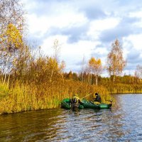Рыбаки на осеннем озере. :: Милешкин Владимир Алексеевич 