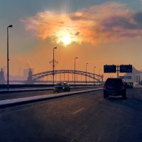 My magic Petersburg_04222 Смольная наб. Большеохтинский мост :: Станислав Лебединский