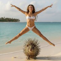 Смелая девушка и дикобраз :: Александр Деревяшкин