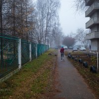 Девушка на туманной улице :: Александр Синдерёв