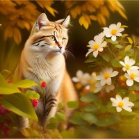 Кот и цветы ... :: Валентина Надсон