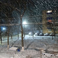 Ночной снегопад.. :: Андрей Заломленков