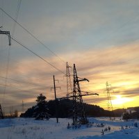 Морозный закат :: светлана льдокова Морозный закат :: светлана льдокова