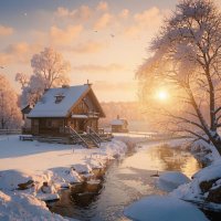 Зимнее утро в деревне. :: Наталья ***