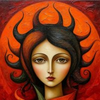 Женщина в красном ореоле :: Георгий Пичугин