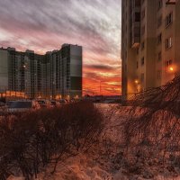 Закат на Новой Охте. :: Лилия * Закат на Новой Охте. :: Лилия *