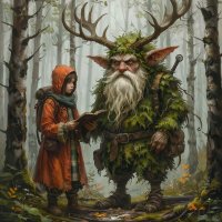 Леший и девочка. Постапокалипсис. :: Михаил Елочкин