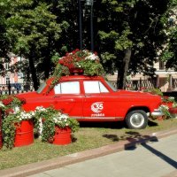 «Волга ГАЗ-21» в цветах в прогулочной зоне. :: Татьяна Помогалова