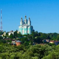 Православные храмы Смоленска (на снимке видны купола 5-ти храмов). :: Милешкин Владимир Алексеевич Православные храмы Смоленска (на снимке видны купола 5-ти храмов). :: Милешкин Владимир Алексеевич