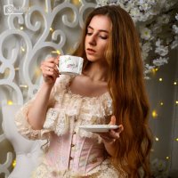 Винтажный чай: Фотосессия девушки в платье в Московской студии :: Александр ALDemch Демченко Винтажный чай: Фотосессия девушки в платье в Московской студии :: Александр ALDemch Демченко