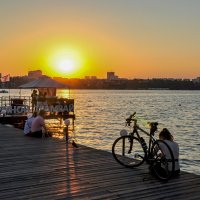 Закат в городе