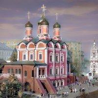 Москва. Знаменский монастырь на Варварке. Основан в 1629—1631 годах.