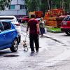 Август...Авто на тротуаре и песик! :: Владимир 