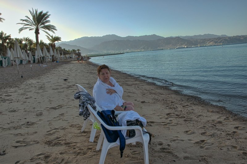 2014г Эйлат- город на юге Израиля, расположенный на берегу залива Акаба Красного моря. Утро рассвет Женя